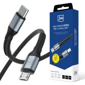 Kabel 3mk N-SERIES USB-C/Micro USB 1m QC 3.0 5V/2A 10W černý

 obrázek produktu 1 z 3