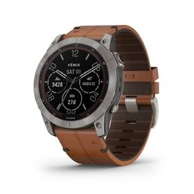 Chytré hodinky Garmin fenix 7X Sapphire Solar Style - Titan/ Brown Leather Band 

 obrázek produktu 1 z 9