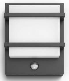 Nástěnné svítidlo Philips Petronia, LED, teplá bílá, senzor pohybu - antracitové 

