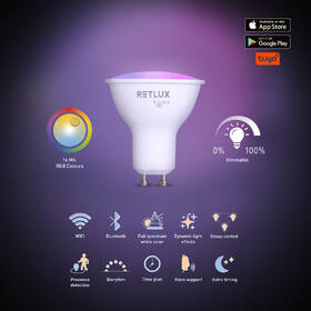 Chytrá žárovka RETLUX RSH 101, GU10, 4,5 W, RGB, CCT 

 obrázek produktu 8 z 9