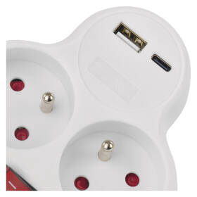 Rozbočovací zásuvka EMOS 2x zásuvka, 1x USB, 1x USB-C, vypínač bílá

 obrázek produktu 3 z 7