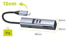 USB Hub Mobile Origin 7in1 MultiHub HB2 šedý

 obrázek produktu 8 z 9