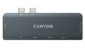 USB Hub Canyon DS-5, pro MacBook, USB-C PD 100W stříbrný

 obrázek produktu 2 z 4