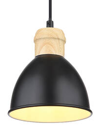 Závěsné svítidlo GLOBO Wiho, 1xE27, 40W černé/imitace dřeva

 obrázek produktu 2 z 2