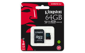 Paměťová karta Kingston MicroSDXC 64GB UHS-I U3 (90R/45W) + adapter 

 obrázek produktu 2 z 12