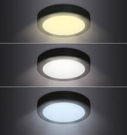 Stropní svítidlo Solight CCT, přisazené, 24 W, 1800 lm, kulaté černé

 obrázek produktu 6 z 9