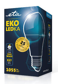 Žárovka LED ETA EKO LEDka klasik 11W, E27, teplá bílá 

 obrázek produktu 3 z 3