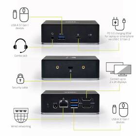 Dokovací stanice PORT CONNECT 8v1 USB-C, USB-A, dual video, HDMI, Ethernet, audio, USB 3.0 černá

 obrázek produktu 7 z 9