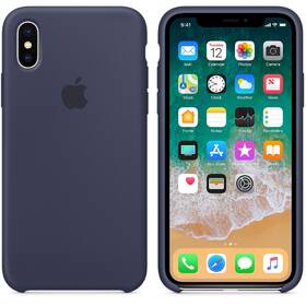 Kryt na mobil Apple Silicone Case pro iPhone X - půlnočně modrý 
