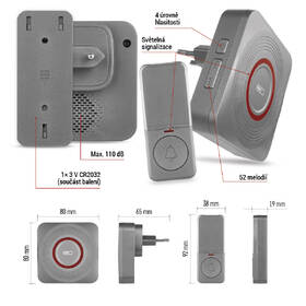 Zvonek bezdrátový EMOS GoSmart P5735SS stříbrný

 obrázek produktu 11 z 19