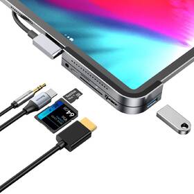 USB Hub Baseus USB-C/USB, HDMI, SD, micro SD, USB-C PD, 3,5mm jack šedý

 obrázek produktu 4 z 10