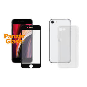 Tvrzené sklo PanzerGlass Edge-to-Edge na Apple iPhone 6/6s/7/8/SE (2020) + kryt na mobil Clear Case černé

 obrázek produktu 2 z 3