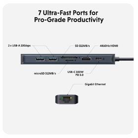 USB Hub HyperDrive EcoSmart Gen.2 USB-C 7-in-1 100W PD Pass-thru 

 obrázek produktu 1 z 6