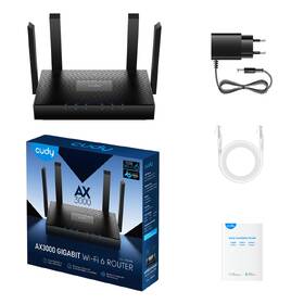 Router Cudy WR3000 AX3000 Wi-Fi 6 Mesh Gigabit černá barva
