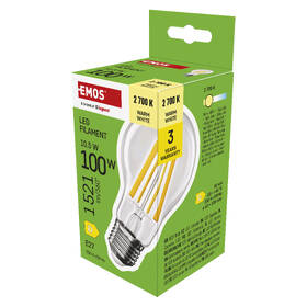 Žárovka LED EMOS Filament A60, 10,5 W, E27, teplá bílá 

 obrázek produktu 6 z 7