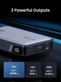 Powerbanka UGREEN 20000 mAh 100W šedá

 obrázek produktu 6 z 8