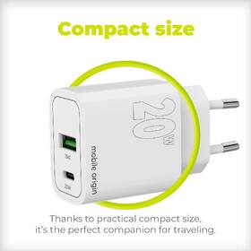 Nabíječka do sítě Mobile Origin 1x USB-A/2x USB-C PD20W bílá barva
