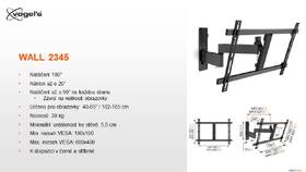 Držák TV Vogel’s W53080 polohovatelný, pro úhlopříčky 40" až 65", nosnost 30 kg černý

 obrázek produktu 6 z 6