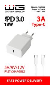 Nabíječka do sítě WG 1xUSB-C PD, 18W + USB-C kabel bílá

 obrázek produktu 2 z 2