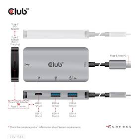 USB Hub Club3D USB-C Gen2 PD na 2x USB-C 10G porty a 2x USB-A 10G porty 

 obrázek produktu 5 z 8