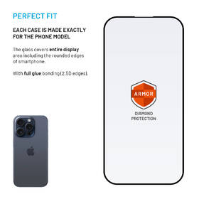 Tvrzené sklo FIXED Armor s Anti-dust aplikátorem a AR vrstvou na Apple iPhone 15 Pro černé

 obrázek produktu 2 z 11