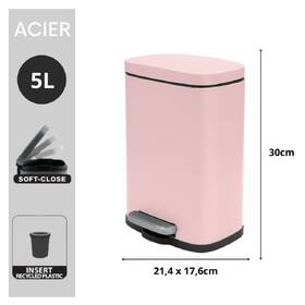 Odpadkový koš Spirella 10.20817, 5 l růžový

 obrázek produktu 1 z 9