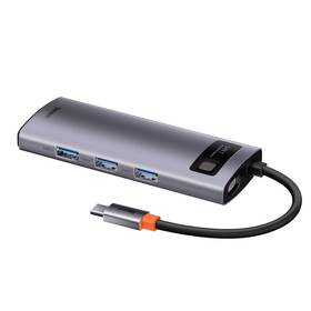 USB Hub Baseus Metal Gleam Series 5v1 HUB USB-C (USB-C PD 100W, 3x USB 3.0, HDMI) šedý

 obrázek produktu 1 z 10