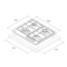 Plynová varná deska Teka GSC 64320 RBC VN OB (E4) béžová barva
