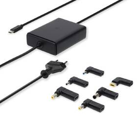 Napájecí adaptér Nedis GaN 65 W, univerzální, USB-C + 6 adaptérů černá barva
