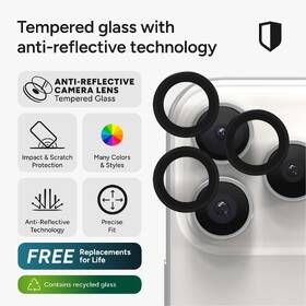 Ochranné sklo čočky fotoaparátu ZAGG InvisibleShield Premium GL (CameraRings) na Apple iPhone 17 Pro/17 Pro Max/16 Pro/16 Pro Max/15 Pro/15 Pro Max černé

 obrázek produktu 5 z 11
