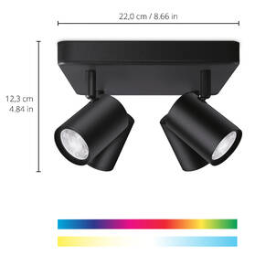 Bodové svítidlo WiZ IMAGEO Spots 4x5W SQ, RGB černé

 obrázek produktu 2 z 8