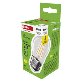 Žárovka LED EMOS Filament Mini Globe, 1,8 W, E27, neutrální bílá 

 obrázek produktu 6 z 7