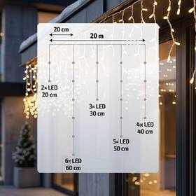 Vánoční osvětlení Solight LED, rampouchy, 400 LED, IP44, (20m) průhledné

 obrázek produktu 6 z 6