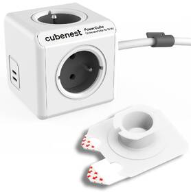 Kabel prodlužovací Cubenest PowerCube Extended USB PD 35W, 2x USB-C, 4x zásuvka, 1,5m šedý/bílý

 obrázek produktu 1 z 3
