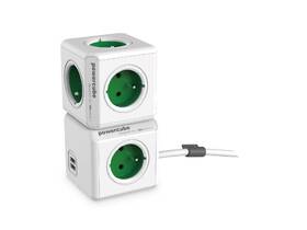 Kabel prodlužovací Powercube USB, 4x zásuvka, 2x USB, 1,5m zelený

 obrázek produktu 4 z 4