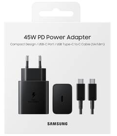 Nabíječka do sítě Samsung USB-C 45W + USB-C kabel 1,8 m černá

 obrázek produktu 4 z 4