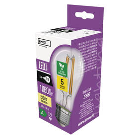 Žárovka LED EMOS Filament klasik, 5W, 1060lm, E27, teplá bílá 

 obrázek produktu 5 z 14