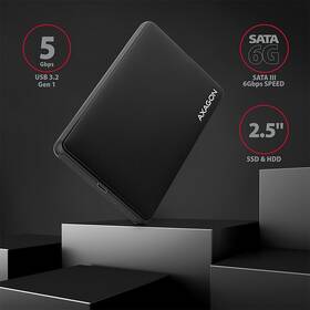 Externí rámeček Axagon SLIDE box 2.5" USB-C 3.2 Gen 1, SATA 6G černý

 obrázek produktu 1 z 1