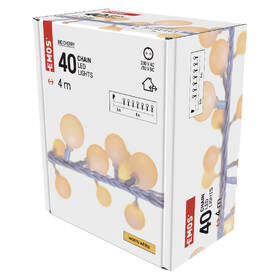 Vánoční osvětlení EMOS 40 LED cherry řetěz - kuličky 2,5 cm, 4 m, venkovní i vnitřní, teplá bílá, časovač 

 obrázek produktu 9 z 9