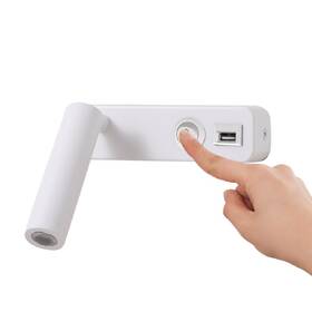 Nástěnné svítidlo IMMAX GOAL LED, vypínač, USB, 3W bílé

 obrázek produktu 3 z 8
