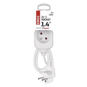 Kabel prodlužovací EMOS 2 x zásuvka, 1,4m bílý

 obrázek produktu 2 z 4