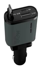 Adaptér do auta Mobile Origin 3in1 50W CA27 - USB-C, USB-A + USB-C kabel černý/šedý

 obrázek produktu 2 z 13