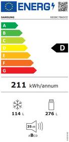 Chladnička s mrazničkou Samsung RB38C7B6DCE/EF béžová barva
