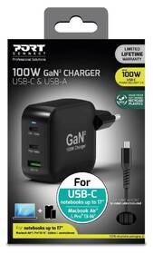 Nabíječka do sítě PORT CONNECT GaN2 100W, 2x USB-C PD a USB-A QC černý

 obrázek produktu 5 z 8