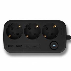 Kabel prodlužovací Huslog 15W 3xzásuvka, 2xUSB-C, 2xUSB, 1x držák na telefon černý

 obrázek produktu 6 z 9