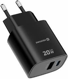 Nabíječka do sítě Swissten EDGE GaN 1x USB-C PD 20W/1x USB-A 18W QC černá

 obrázek produktu 1 z 9