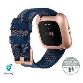 Chytré hodinky Fitbit Versa 2 Special Edition (NFC) - Navy & Pink Woven 

 obrázek produktu 4 z 7