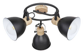 Bodové svítidlo GLOBO Wiho, 3xE27, 40W černé/imitace dřeva

 obrázek produktu 1 z 2
