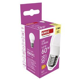 Žárovka LED EMOS Classic Mini Globe, 6,5 W, 806lm, E27, teplá bílá 

 obrázek produktu 6 z 13