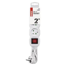 Kabel prodlužovací EMOS 3x zásuvka, vypínač, 2m bílý

 obrázek produktu 1 z 3